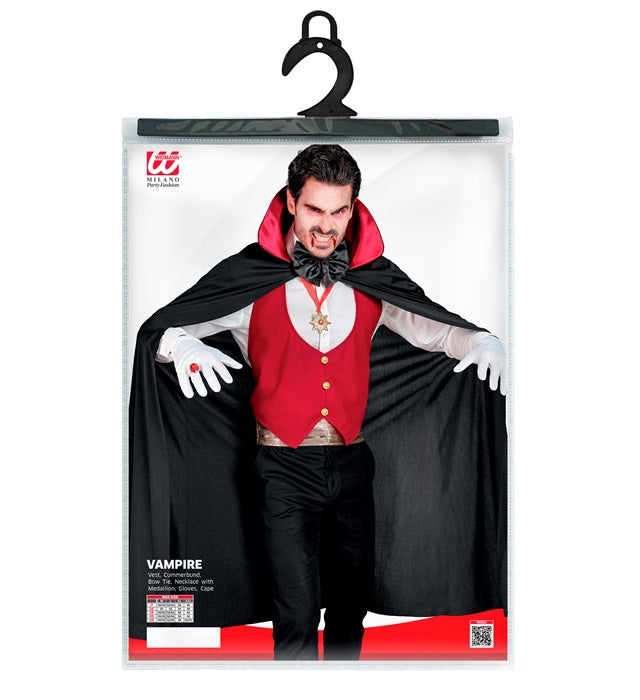 Vampire  Vest, Cummerbund, Bow Tie, Necklace With Medallion, Gloves, Cape 