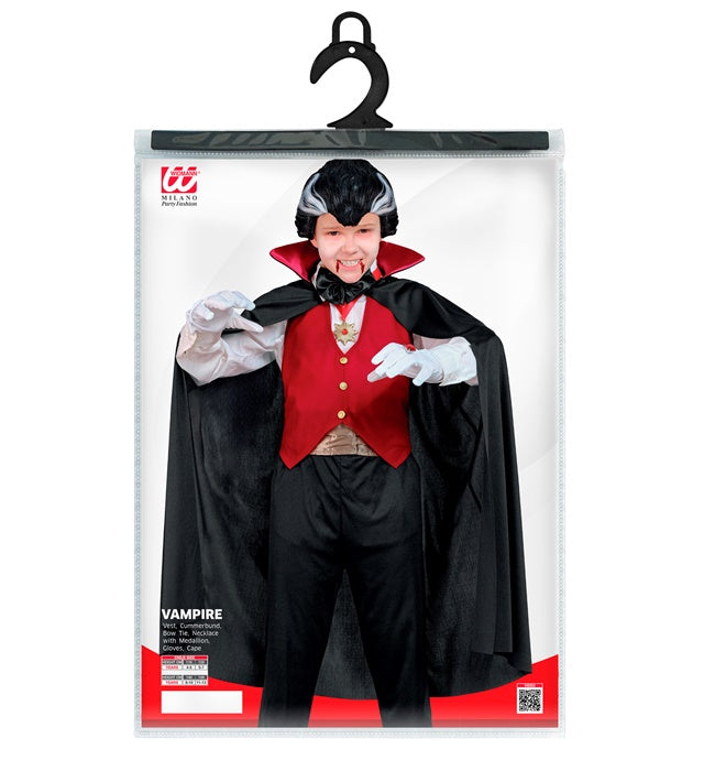 Vampire  Vest, Cummerbund, Bow Tie, Necklace With Medallion, Gloves, Cape 