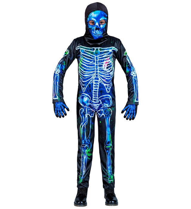 Toxic Skeleton  Jumpsuit, Hooded Mask 