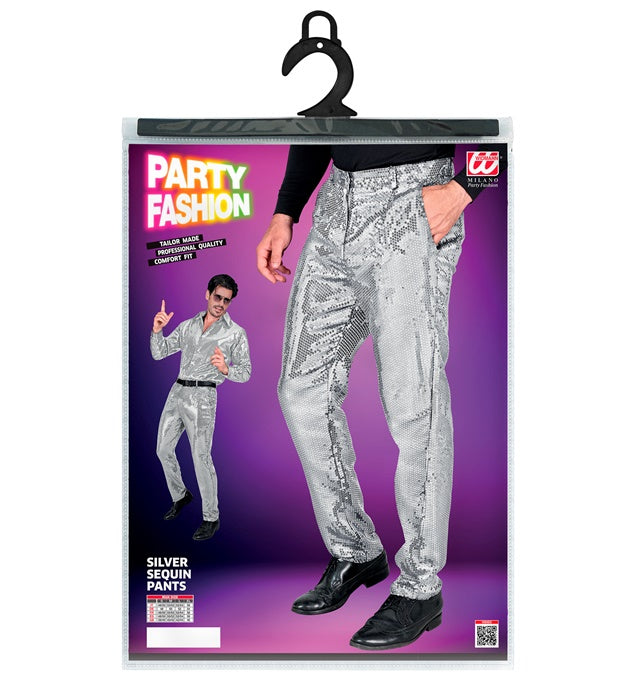 Party Fashion Pants  Silver Sequin Pants 