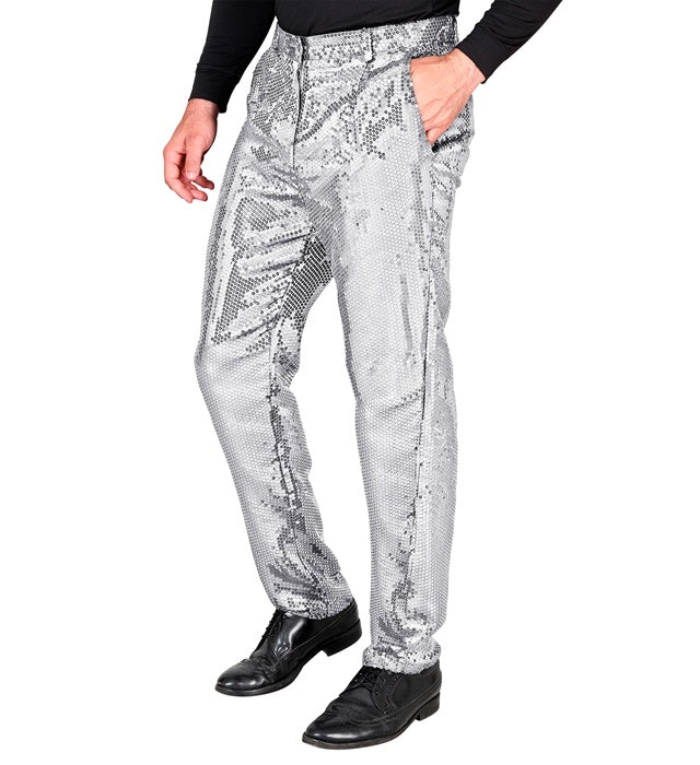 Party Fashion Pants  Silver Sequin Pants 