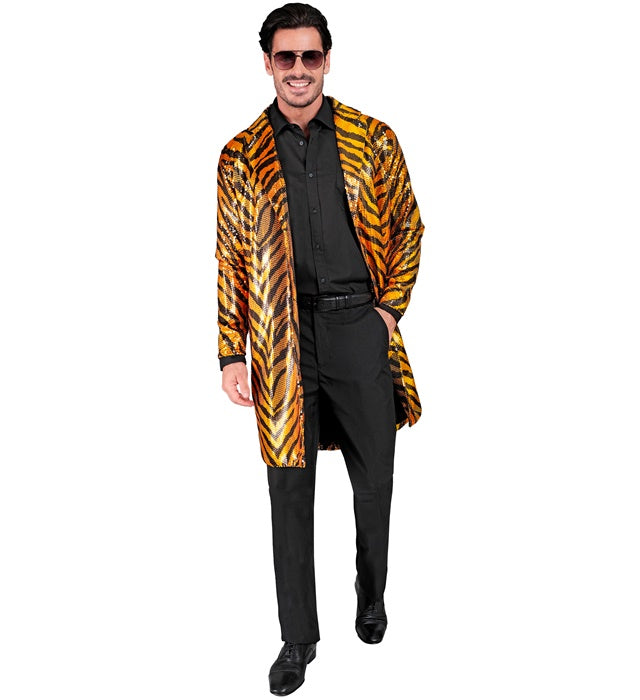 Party Fashion Coat  Animalier Tiger Sequin Coat 