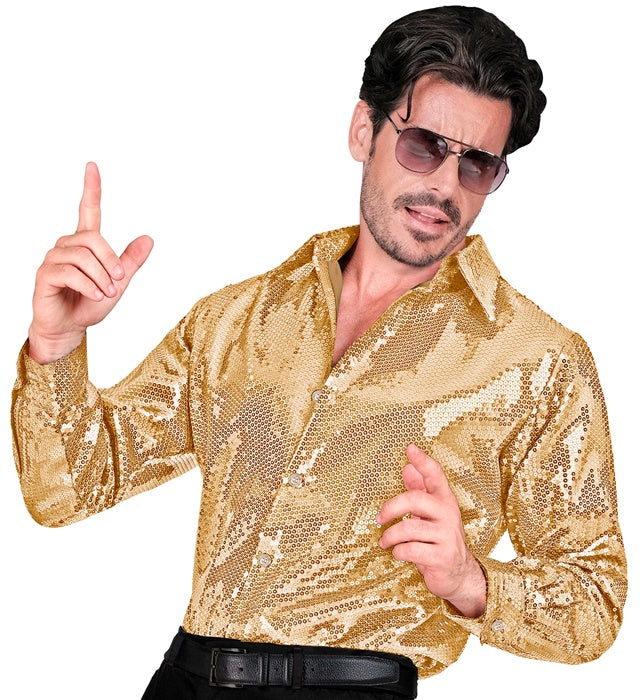 Party Fashion Shirt  Gold Sequin Shirt 