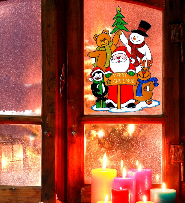 Merry Christmas Santa'S Family Window Sticker 40 Cm