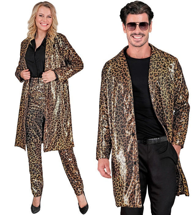 Party Fashion Coat  Animalier Leopard Sequin Coat 