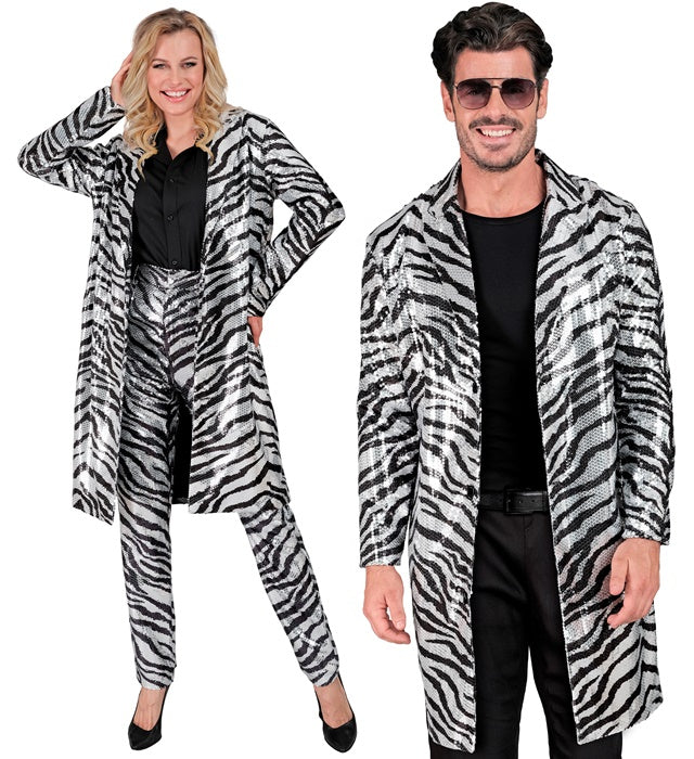Party Fashion Coat  Animalier Zebra Sequin Coat 