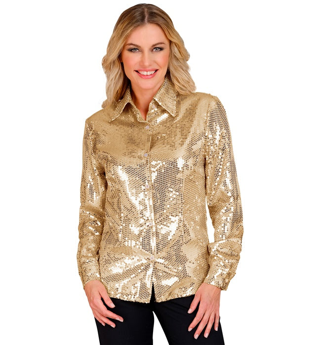 Party Fashion Shirt  Gold Sequin Shirt 