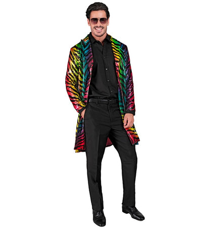 Party Fashion Coat  Rainbow Animalier Tiger Sequin Coat 