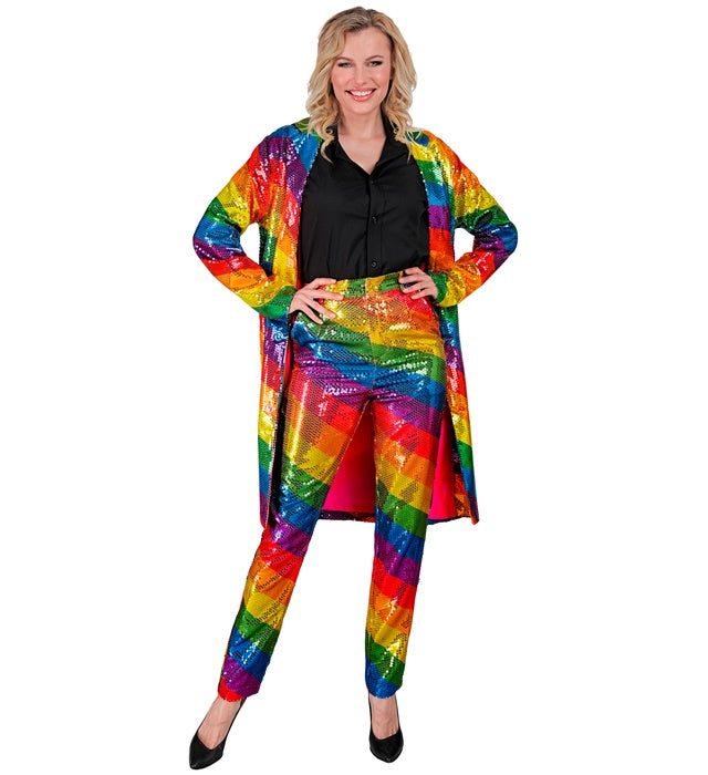 Party Fashion Coat  Rainbow Sequin Coat 