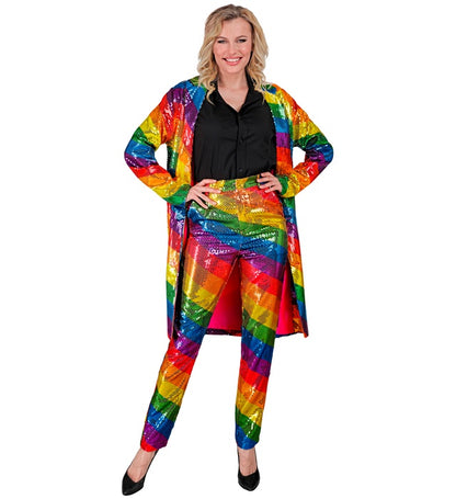 Party Fashion Coat  Rainbow Sequin Coat 