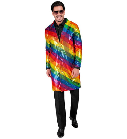 Party Fashion Coat  Rainbow Sequin Coat 