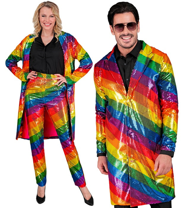 Party Fashion Coat  Rainbow Sequin Coat 