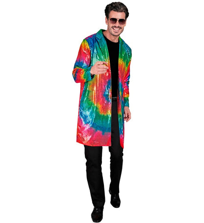 Party Fashion Coat  Tie Dye Sequin Coat 