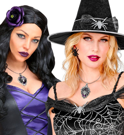 Spider Purple Gem Necklace