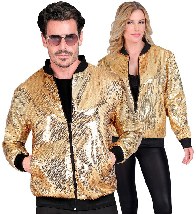 Party Fashion Bomber  Gold Sequin Bomber 