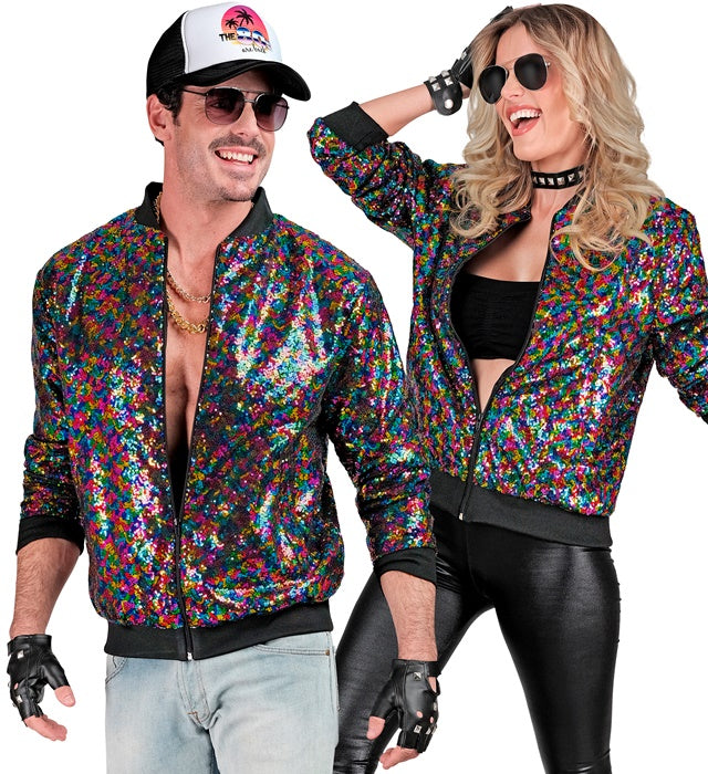 Party Fashion Bomber  Multicolor Sequin Bomber 