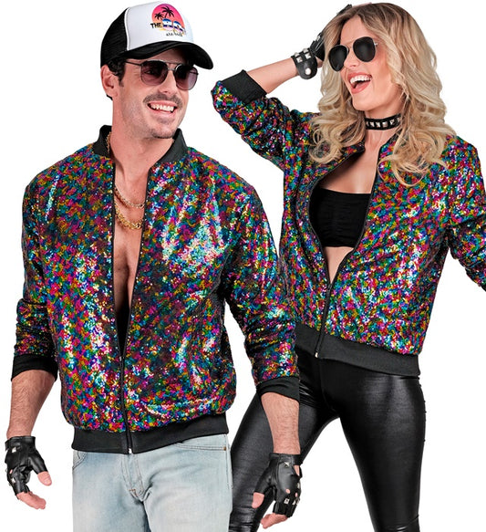 Party Fashion Bomber  Multicolor Sequin Bomber 