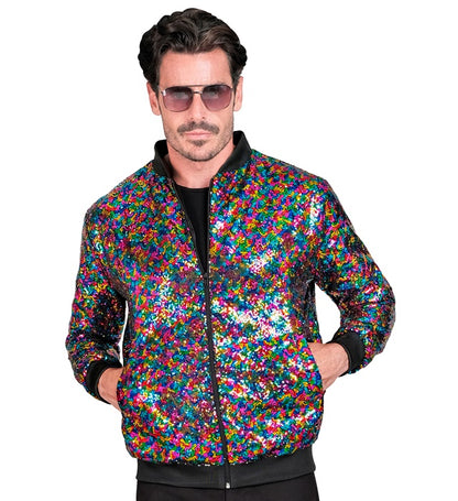 Party Fashion Bomber  Multicolor Sequin Bomber 