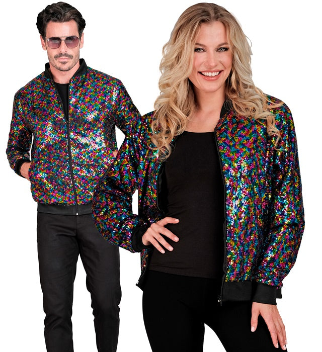 Party Fashion Bomber  Multicolor Sequin Bomber 