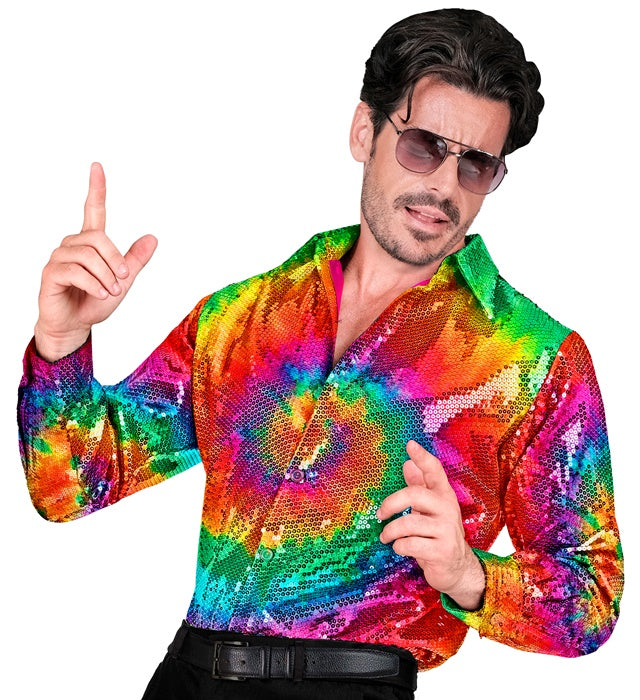 Party Fashion Shirt  Tie Dye Sequin Shirt 