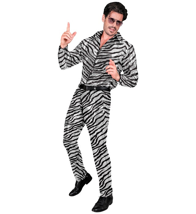 Party Fashion Pants  Animalier Zebra Sequin Pants 