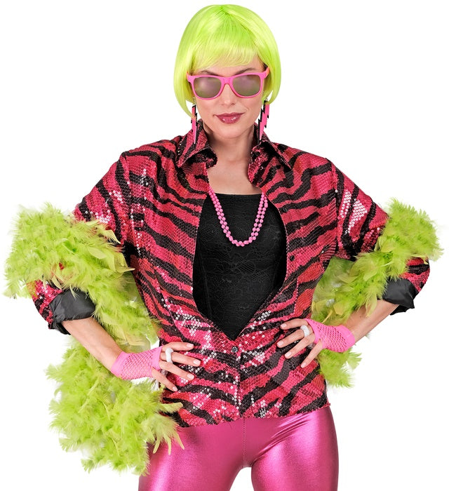 Party Fashion Shirt  Pink Animalier Sequin Shirt 