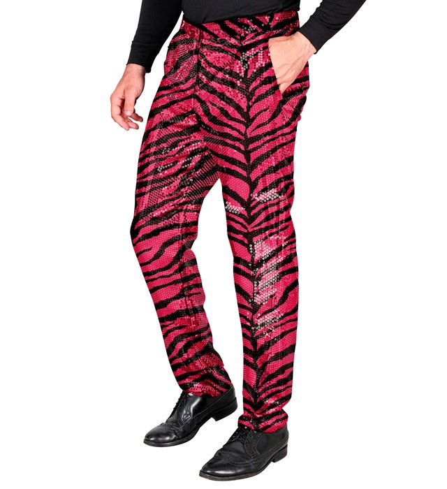Party Fashion Pants  Pink Animalier Sequin Pants 