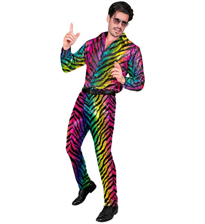 Party Fashion Pants  Rainbow Animalier Tiger Sequin Pants 
