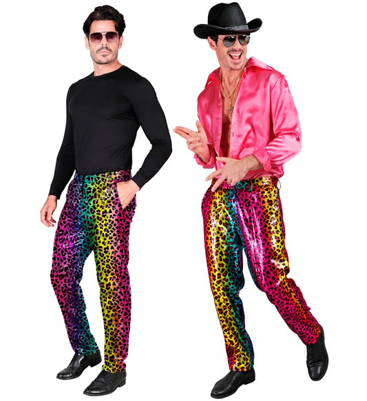 Party Fashion Pants  Rainbow Animalier Leopard Sequin Pants 
