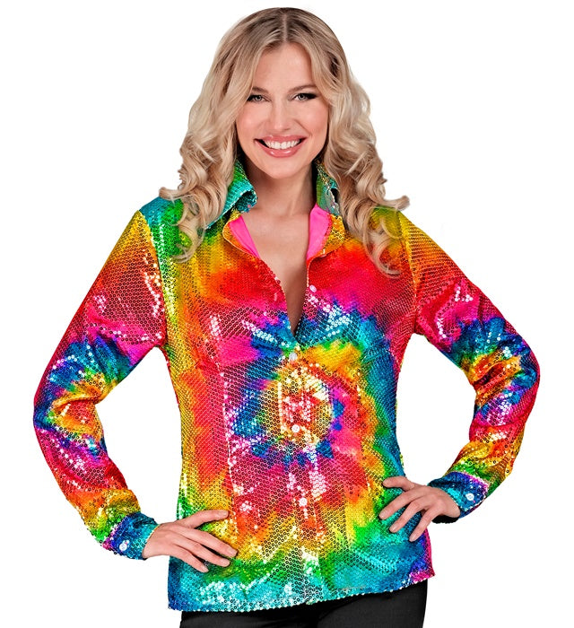 Party Fashion Shirt  Tie Dye Sequin Shirt 