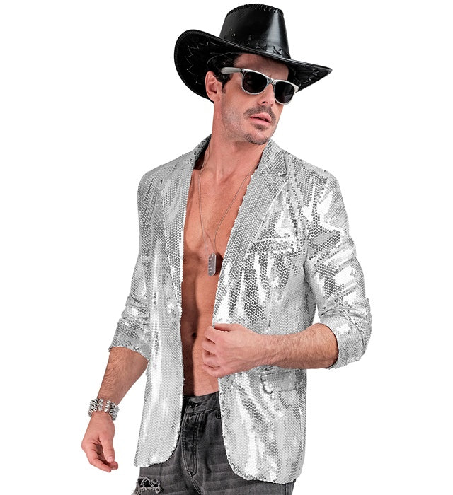 Party Fashion Jacket  Silver Sequin Jacket 