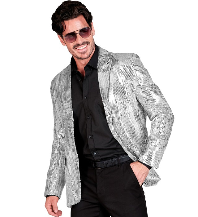 Party Fashion Jacket  Silver Sequin Jacket 