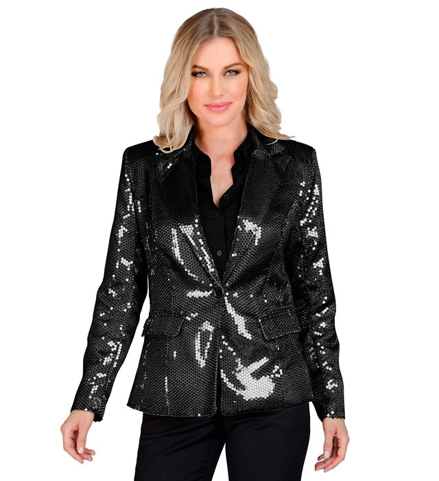 Party Fashion Jacket  Black Sequin Jacket 