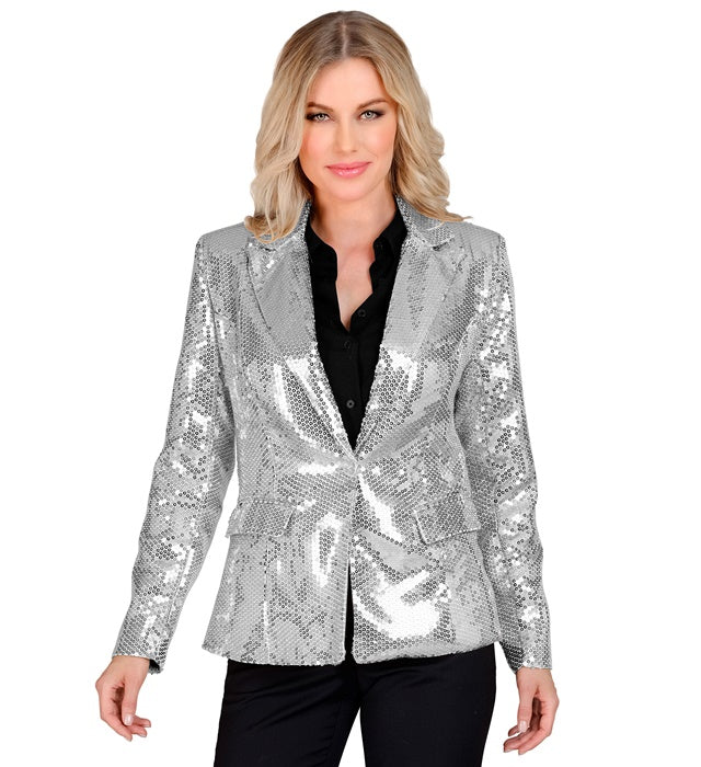 Party Fashion Jacket  Silver Sequin Jacket 