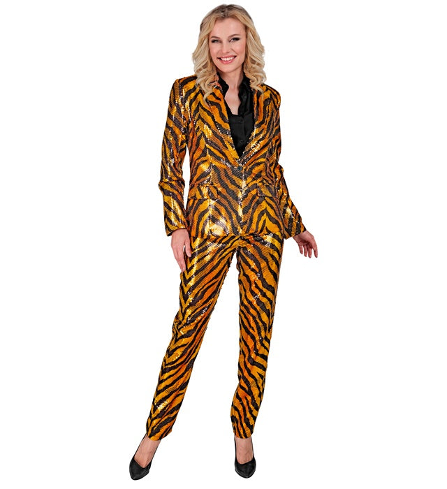 Party Fashion Pants  Animalier Tiger Sequin Pants 