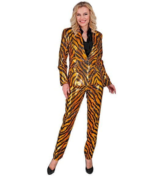 Party Fashion Pants  Animalier Tiger Sequin Pants 