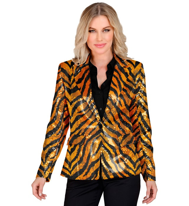 Party Fashion Jacket  Animalier Tiger Sequin Jacket 