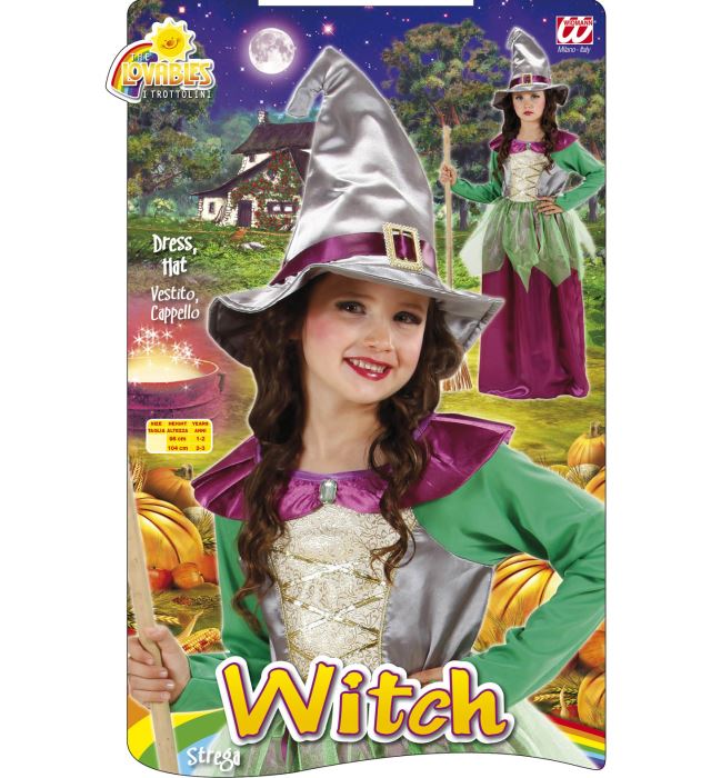 Witch Green/Purple -  Dress, Hat 