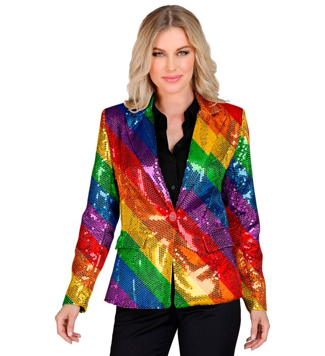 Party Fashion Jacket  Rainbow Sequin Jacket 