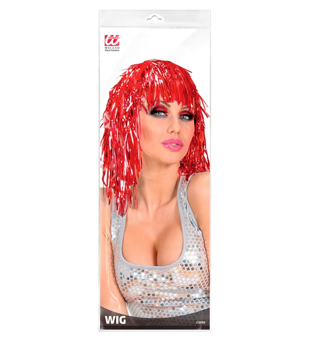 Red Tinsel Wig In Polybag