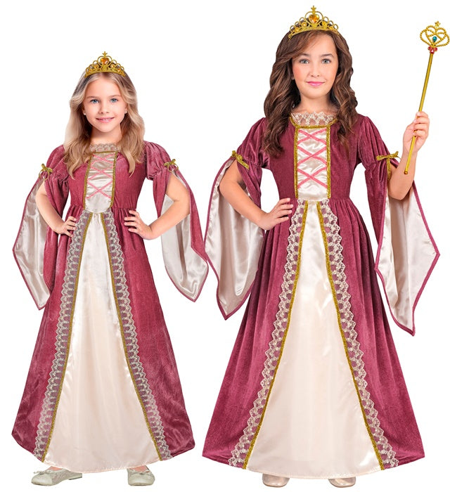 Medieval Princess  Dress With Petticoat, Crown 