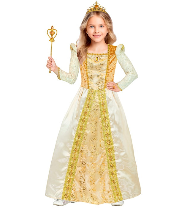 Medieval Queen  Dress With Petticoat, Crown 
