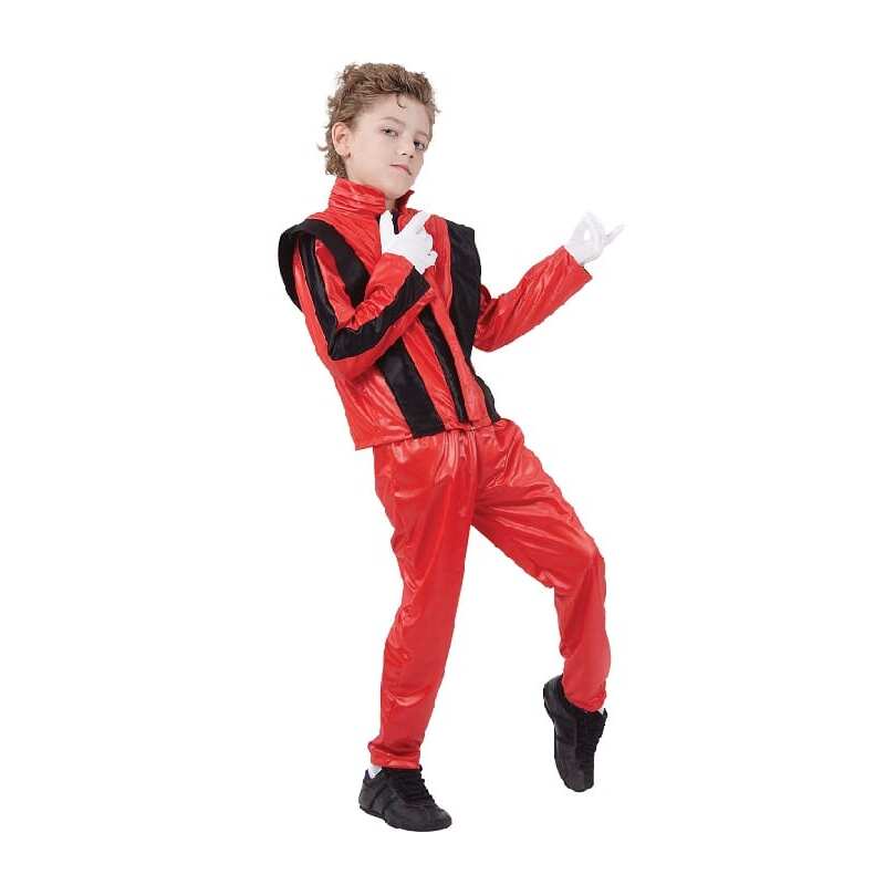 Superstar Red Kids 1980s Costume Micheal Jackson Thriller 1