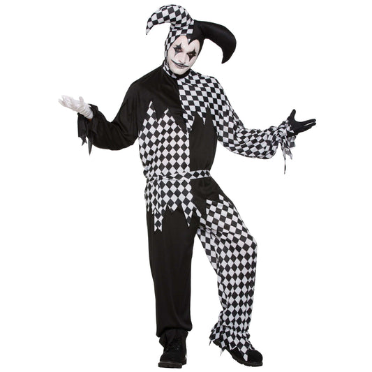 Harlequin Clown Dark Jester Adult Costume Male Chest Size 42" 1