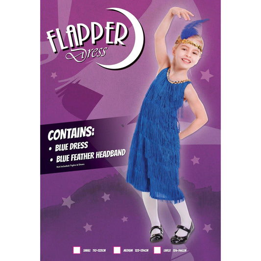 Flapper Dress Blue Childrens Costume 1