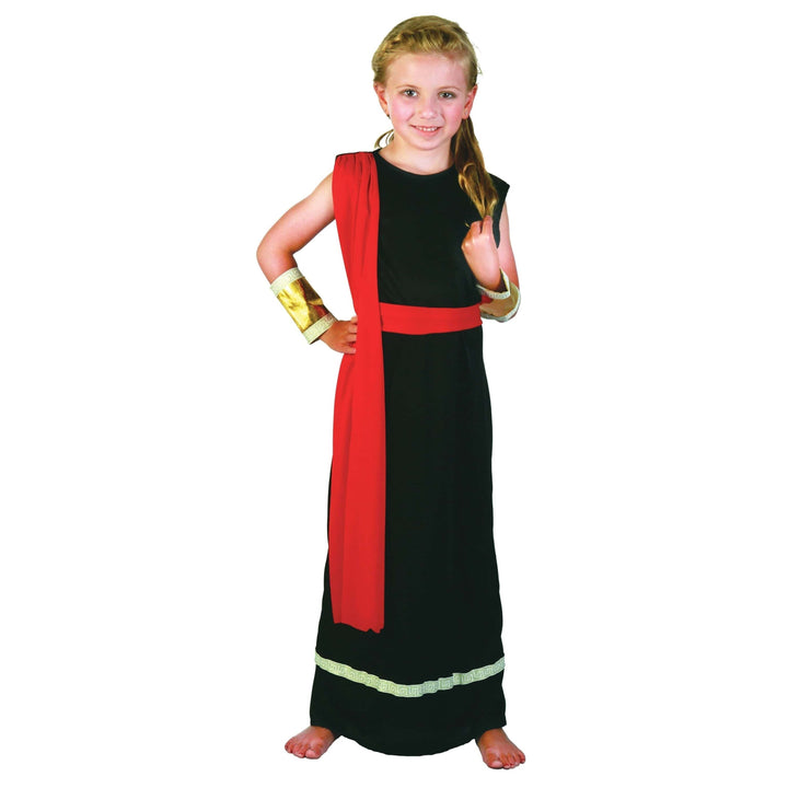Roman Girl Childrens Costume Black Toga 1