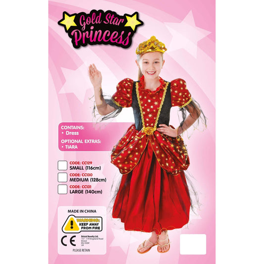 Princess Dress Gold Star Childrens Costume 1
