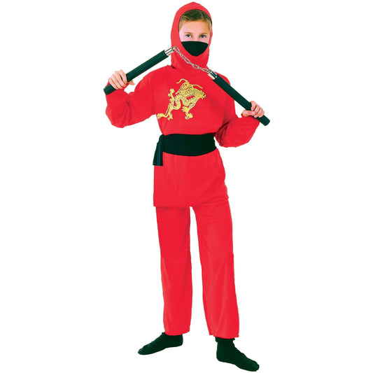 Ninja Red Childrens Costume 1