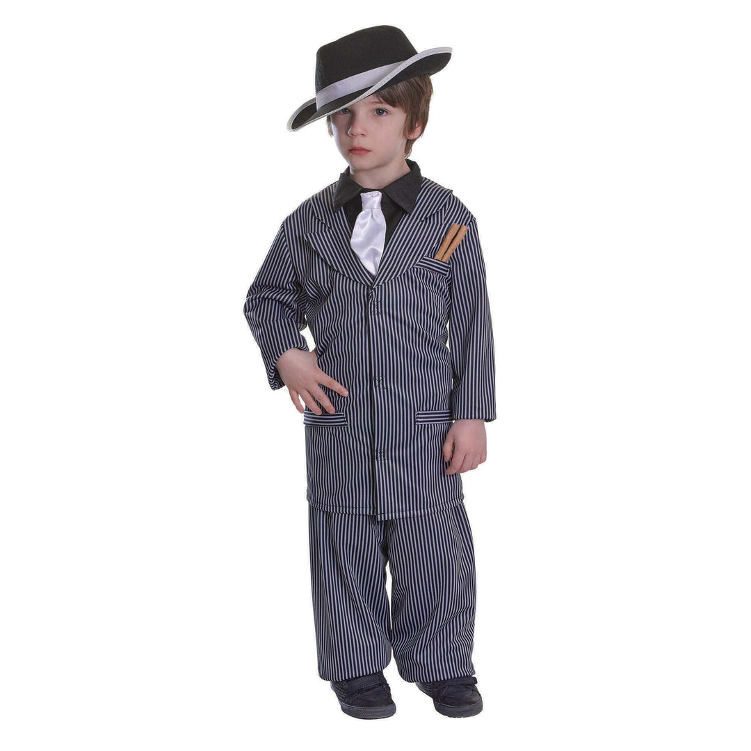 Gangster Boy Costume Mini Al Capone Pinstripe Suit 1