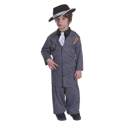 Gangster Boy Costume Mini Al Capone Pinstripe Suit 1